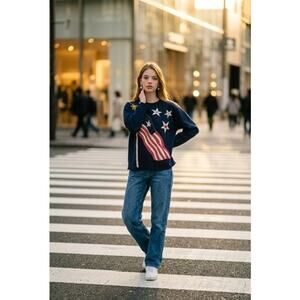 Goodfellow & co women's size L MOM GRANDMA NORMAL USA Patriotic American FLAG